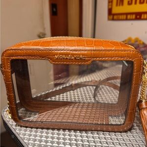 Michael Kors Brown Clear Crossbody Bag
